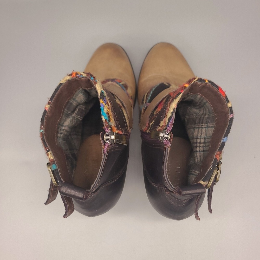 Multi-Color Patterned Leather Strap Ankle Boot - image 11